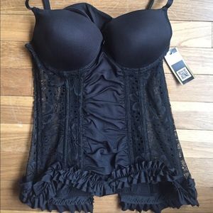 Black lace corset top